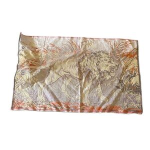 Rare Handmade textured textile Large safari African Lion Tapestry Art  40x24”